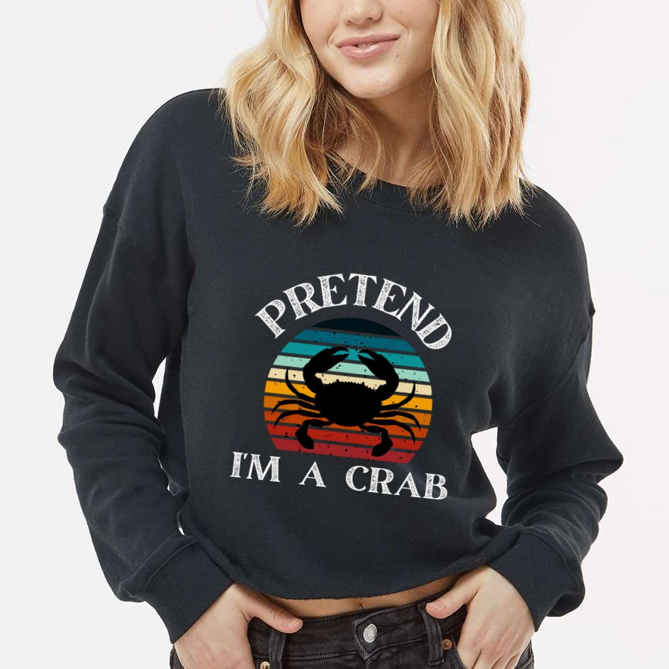 Pretend I'm A Crab Cropped Pullover Crew