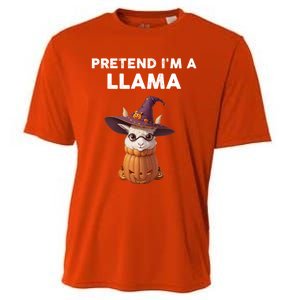 Pretend IM A Llama Costume Halloween Llama Funny Pumpkin Meaningful Gift Cooling Performance Crew T-Shirt