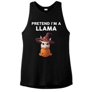 Pretend IM A Llama Costume Halloween Llama Funny Pumpkin Meaningful Gift Ladies PosiCharge Tri-Blend Wicking Tank