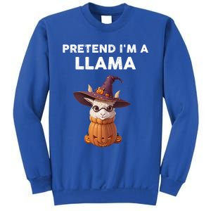 Pretend IM A Llama Costume Halloween Llama Funny Pumpkin Meaningful Gift Sweatshirt