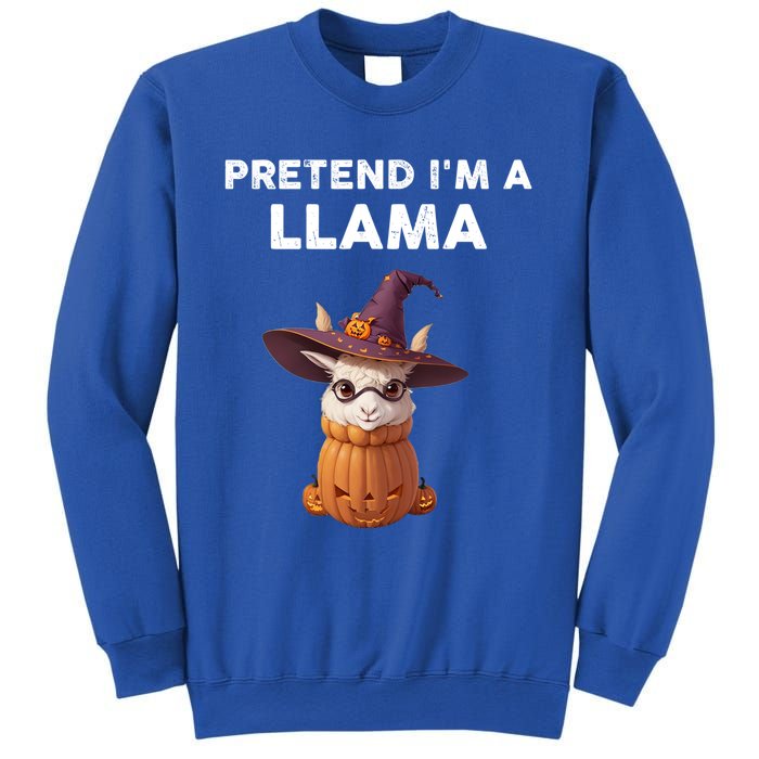 Pretend IM A Llama Costume Halloween Llama Funny Pumpkin Meaningful Gift Sweatshirt