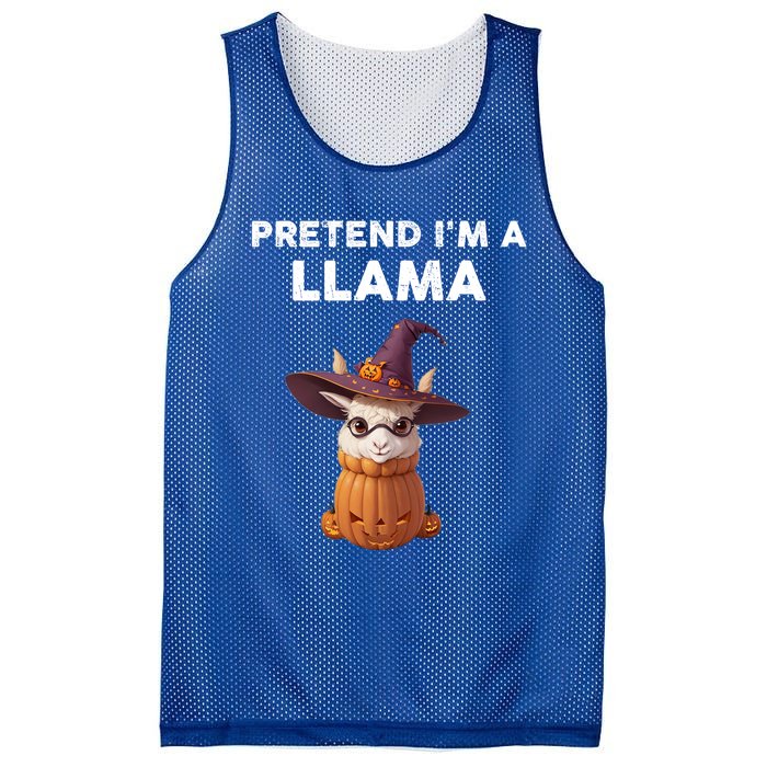 Pretend IM A Llama Costume Halloween Llama Funny Pumpkin Meaningful Gift Mesh Reversible Basketball Jersey Tank