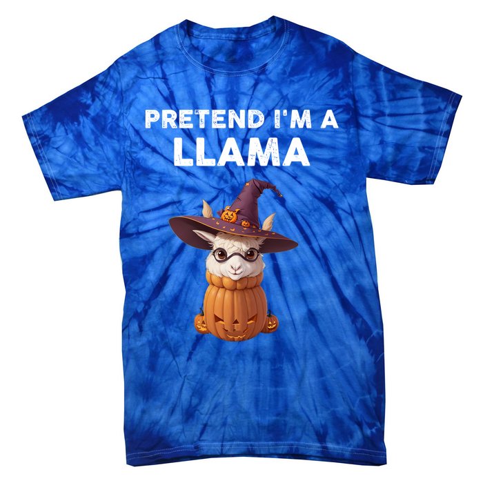 Pretend IM A Llama Costume Halloween Llama Funny Pumpkin Meaningful Gift Tie-Dye T-Shirt