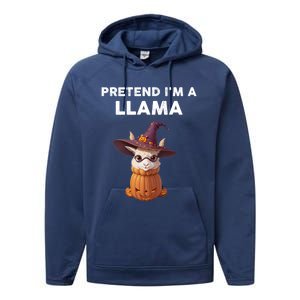 Pretend IM A Llama Costume Halloween Llama Funny Pumpkin Meaningful Gift Performance Fleece Hoodie