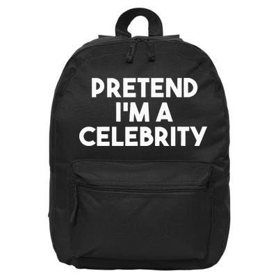 Pretend Im A Celebrity Funny Lazy Halloween Costume 16 in Basic Backpack