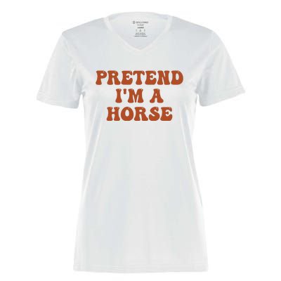 Pretend IM A Horse Halloween Costume 2024 Horse Groovy Women's Momentum V-Neck T-Shirt