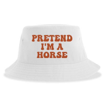 Pretend IM A Horse Halloween Costume 2024 Horse Groovy Sustainable Bucket Hat