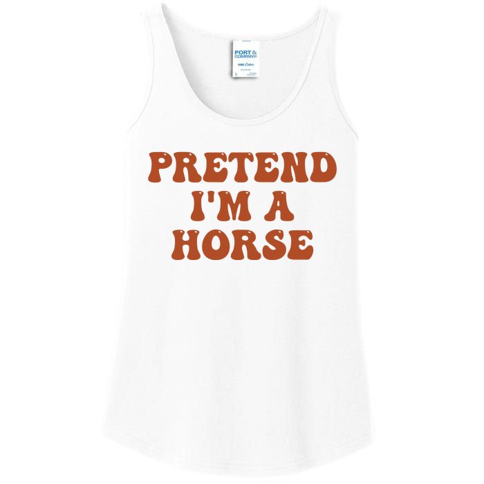 Pretend IM A Horse Halloween Costume 2024 Horse Groovy Ladies Essential Tank