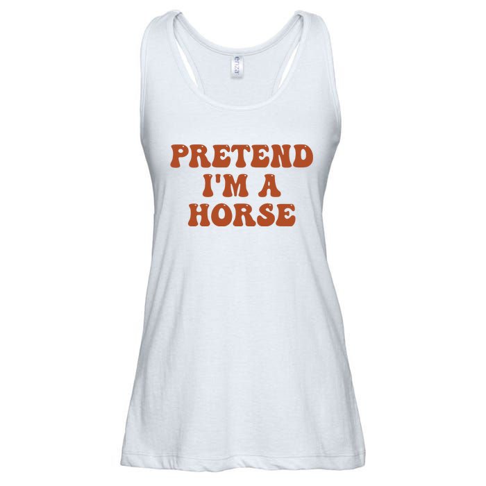 Pretend IM A Horse Halloween Costume 2024 Horse Groovy Ladies Essential Flowy Tank