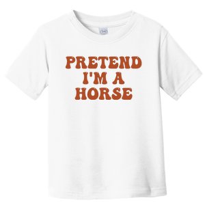 Pretend IM A Horse Halloween Costume 2024 Horse Groovy Toddler T-Shirt