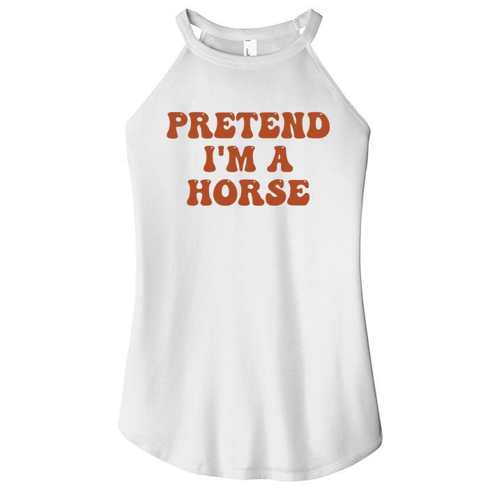 Pretend IM A Horse Halloween Costume 2024 Horse Groovy Women's Perfect Tri Rocker Tank