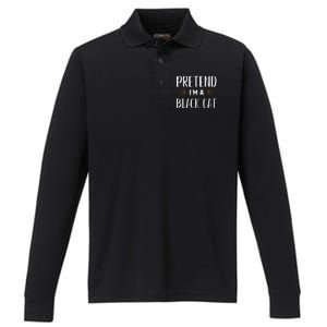 Pretend IM A Black Cat Costume Party Performance Long Sleeve Polo