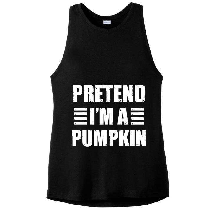 Pretend IM A Pumpkin Lazy Easy Costume Gift Ladies PosiCharge Tri-Blend Wicking Tank