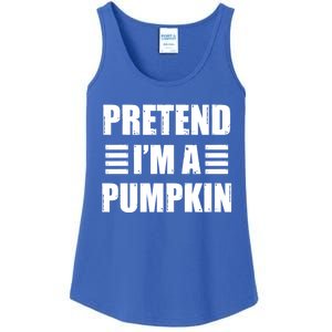 Pretend IM A Pumpkin Lazy Easy Costume Gift Ladies Essential Tank