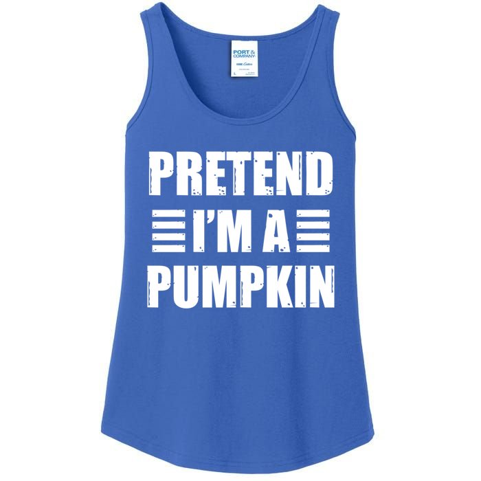 Pretend IM A Pumpkin Lazy Easy Costume Gift Ladies Essential Tank