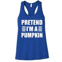 Pretend IM A Pumpkin Lazy Easy Costume Gift Women's Racerback Tank