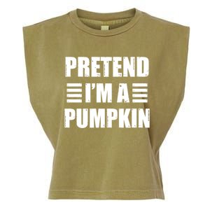 Pretend IM A Pumpkin Lazy Easy Costume Gift Garment-Dyed Women's Muscle Tee