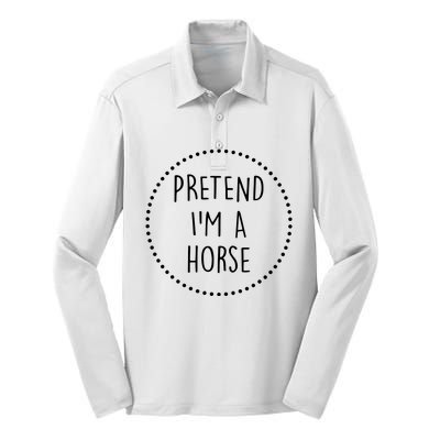 Pretend Im A Horse Halloween Costume Silk Touch Performance Long Sleeve Polo