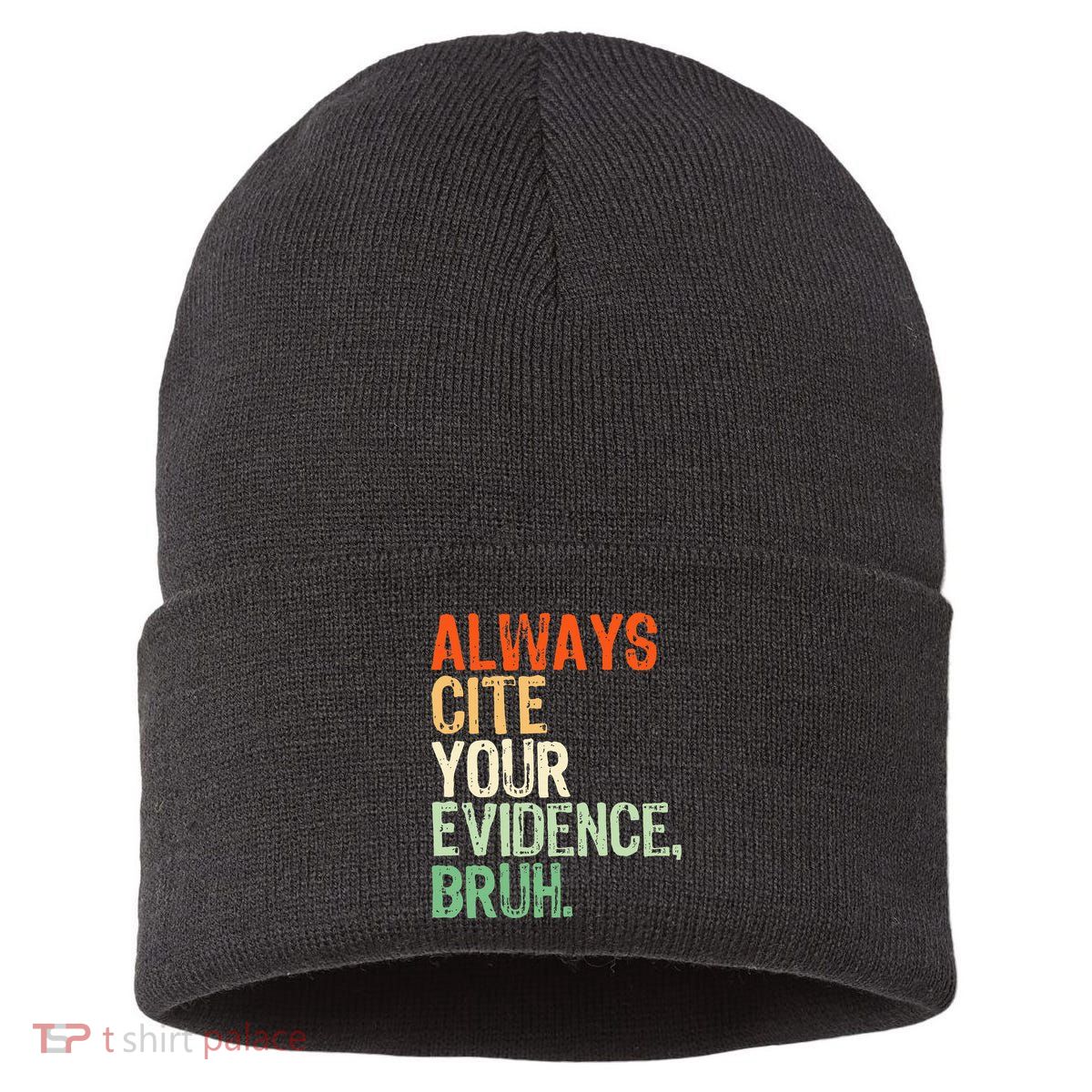 Prove It Always Cite Your Evidence Bruh English Teachers Day Sustainable Knit Beanie