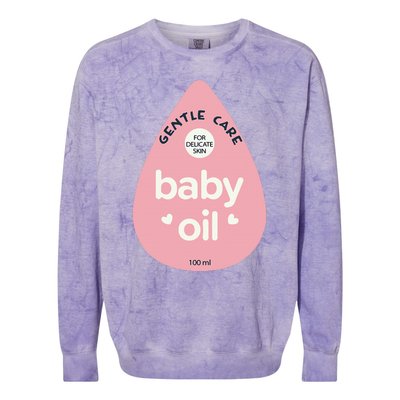 Pretend Im A Baby Oil Bottle Costume Funny Halloween Colorblast Crewneck Sweatshirt