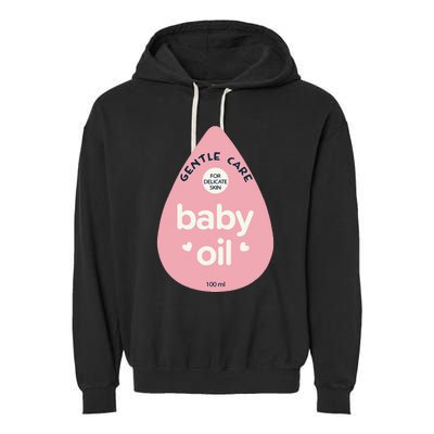 Pretend Im A Baby Oil Bottle Costume Funny Halloween Garment-Dyed Fleece Hoodie