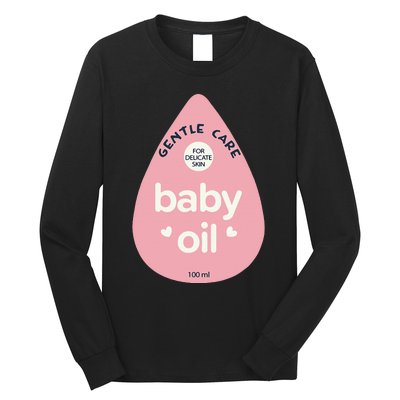 Pretend Im A Baby Oil Bottle Costume Funny Halloween Long Sleeve Shirt