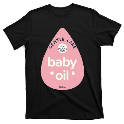 Pretend Im A Baby Oil Bottle Costume Funny Halloween T-Shirt