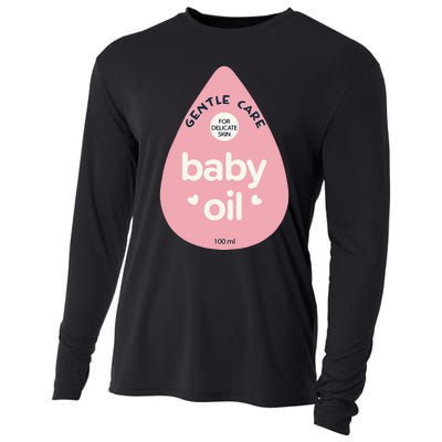 Pretend Im A Baby Oil Bottle Costume Funny Halloween Cooling Performance Long Sleeve Crew