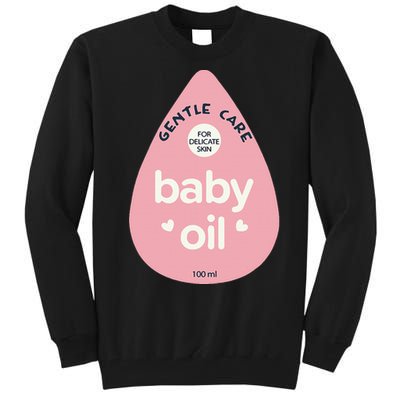 Pretend Im A Baby Oil Bottle Costume Funny Halloween Tall Sweatshirt