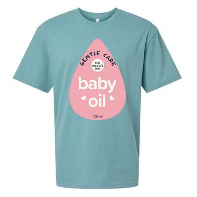 Pretend Im A Baby Oil Bottle Costume Funny Halloween Sueded Cloud Jersey T-Shirt