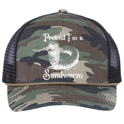 Pretend IM A Sandworm Funny Halloween Costume Retro Rope Trucker Hat Cap