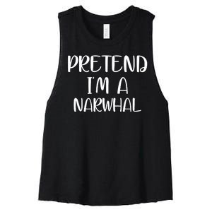 Pretend Im A Narwhal Women's Racerback Cropped Tank