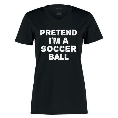 Pretend Im A Soccer Ball Funny Halloween Diy Costume Women's Momentum V-Neck T-Shirt