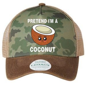 Pretend IM A Coconut Funny Sarcastic Halloween Lazy Costume Legacy Tie Dye Trucker Hat