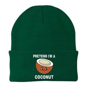 Pretend IM A Coconut Funny Sarcastic Halloween Lazy Costume Knit Cap Winter Beanie