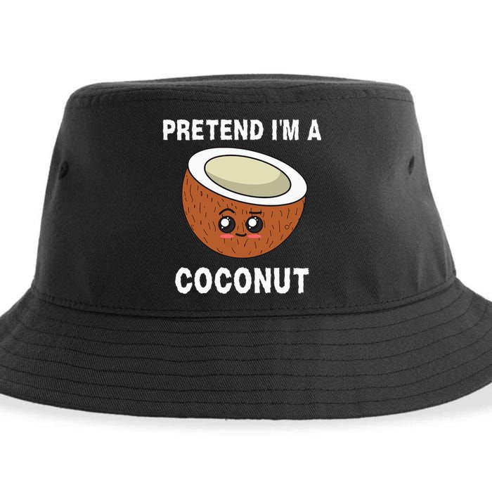 Pretend IM A Coconut Funny Sarcastic Halloween Lazy Costume Sustainable Bucket Hat