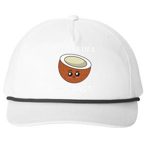 Pretend IM A Coconut Funny Sarcastic Halloween Lazy Costume Snapback Five-Panel Rope Hat