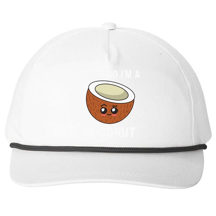 Pretend IM A Coconut Funny Sarcastic Halloween Lazy Costume Snapback Five-Panel Rope Hat