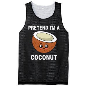 Pretend IM A Coconut Funny Sarcastic Halloween Lazy Costume Mesh Reversible Basketball Jersey Tank