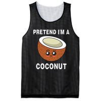 Pretend IM A Coconut Funny Sarcastic Halloween Lazy Costume Mesh Reversible Basketball Jersey Tank