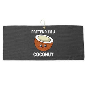 Pretend IM A Coconut Funny Sarcastic Halloween Lazy Costume Large Microfiber Waffle Golf Towel