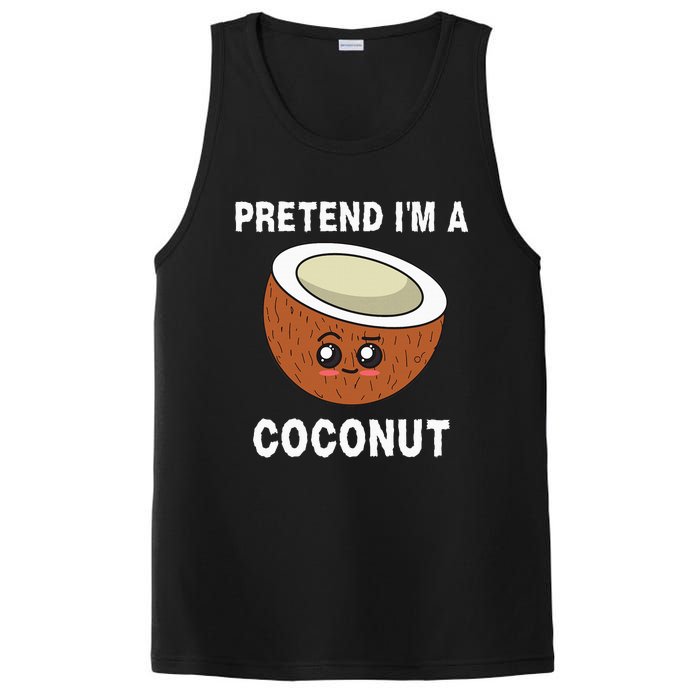 Pretend IM A Coconut Funny Sarcastic Halloween Lazy Costume PosiCharge Competitor Tank