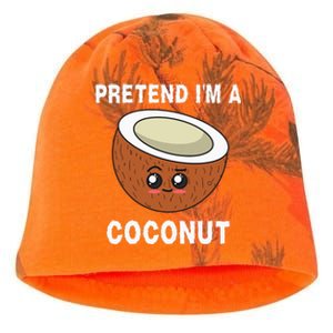 Pretend IM A Coconut Funny Sarcastic Halloween Lazy Costume Kati - Camo Knit Beanie