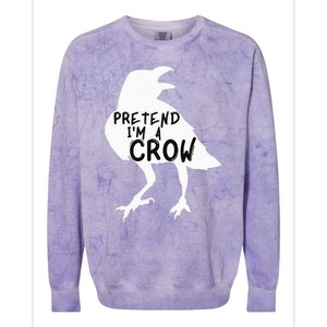 PRETEND I'M A CROW Funny Lazy Halloween Costume CROW Colorblast Crewneck Sweatshirt