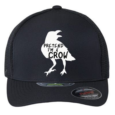 PRETEND I'M A CROW Funny Lazy Halloween Costume CROW Flexfit Unipanel Trucker Cap