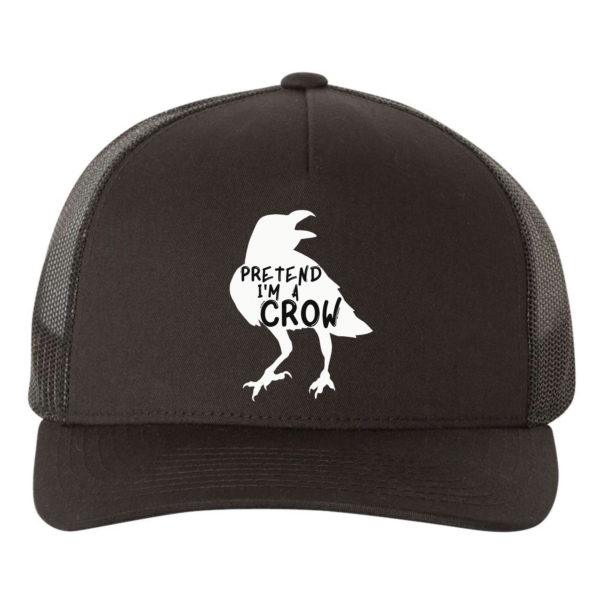 PRETEND I'M A CROW Funny Lazy Halloween Costume CROW Yupoong Adult 5-Panel Trucker Hat