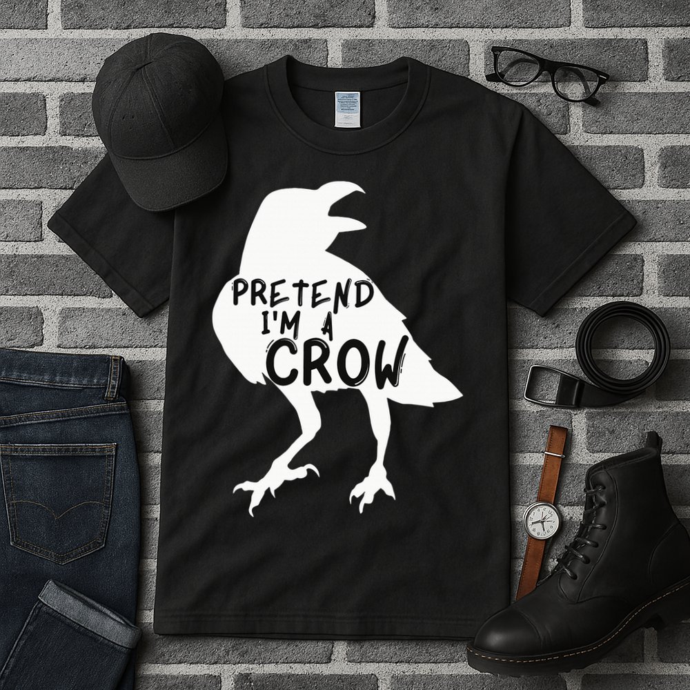 PRETEND I'M A CROW Funny Lazy Halloween Costume CROW Tall T-Shirt