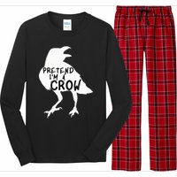 PRETEND I'M A CROW Funny Lazy Halloween Costume CROW Long Sleeve Pajama Set