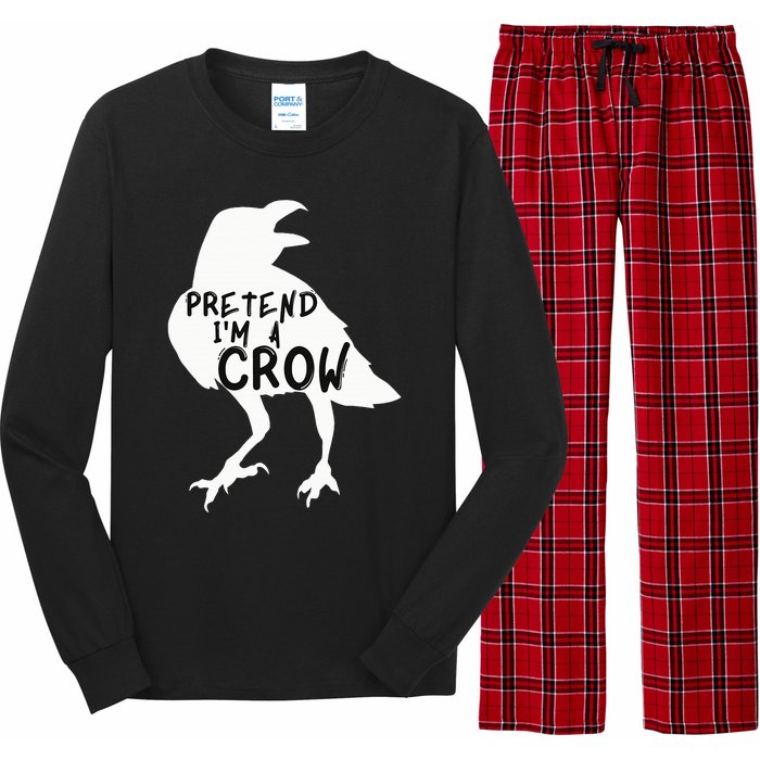 PRETEND I'M A CROW Funny Lazy Halloween Costume CROW Long Sleeve Pajama Set