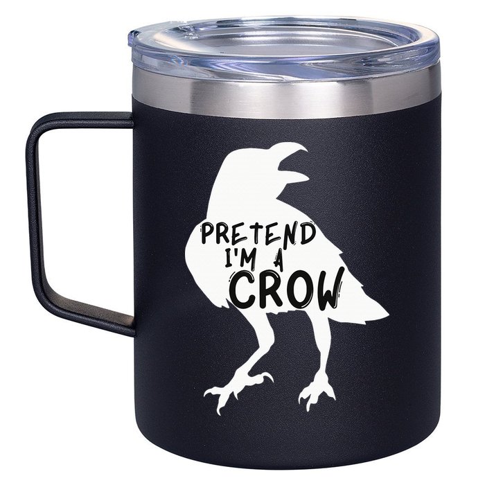 PRETEND I'M A CROW Funny Lazy Halloween Costume CROW 12oz Stainless Steel Coffee Mug